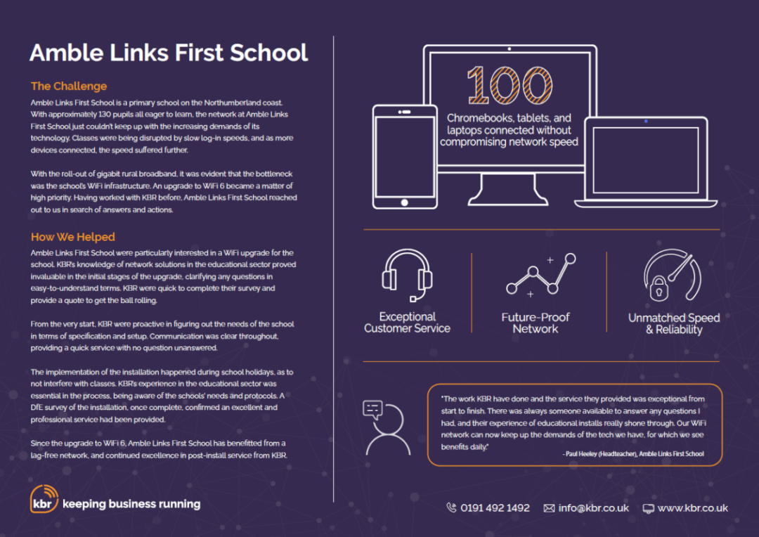 Amble Links First School Keeping Business Running